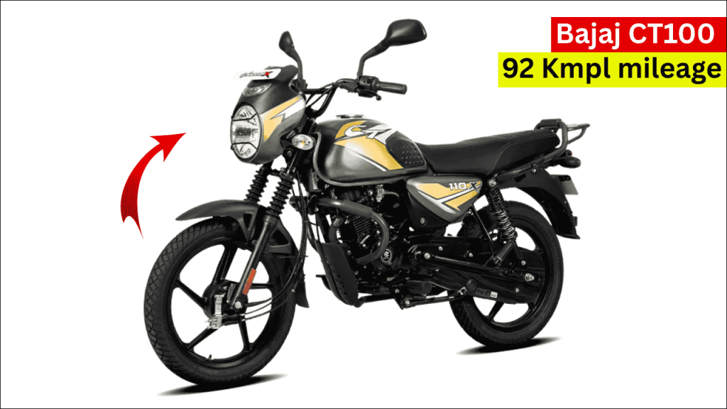 Bajaj CT100, Delivering an Impressive 92 KMPL with Sporty Design